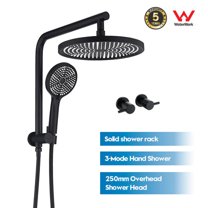 Decaura 9" or 10" Shower Head Set Gooseneck Chrome Black Golden Wall Shower Taps