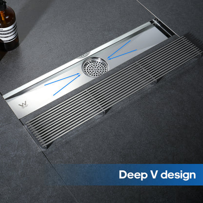 Decaura Shower Grate Drain Floor Waste Stainless Steel Tile Insert/Strip