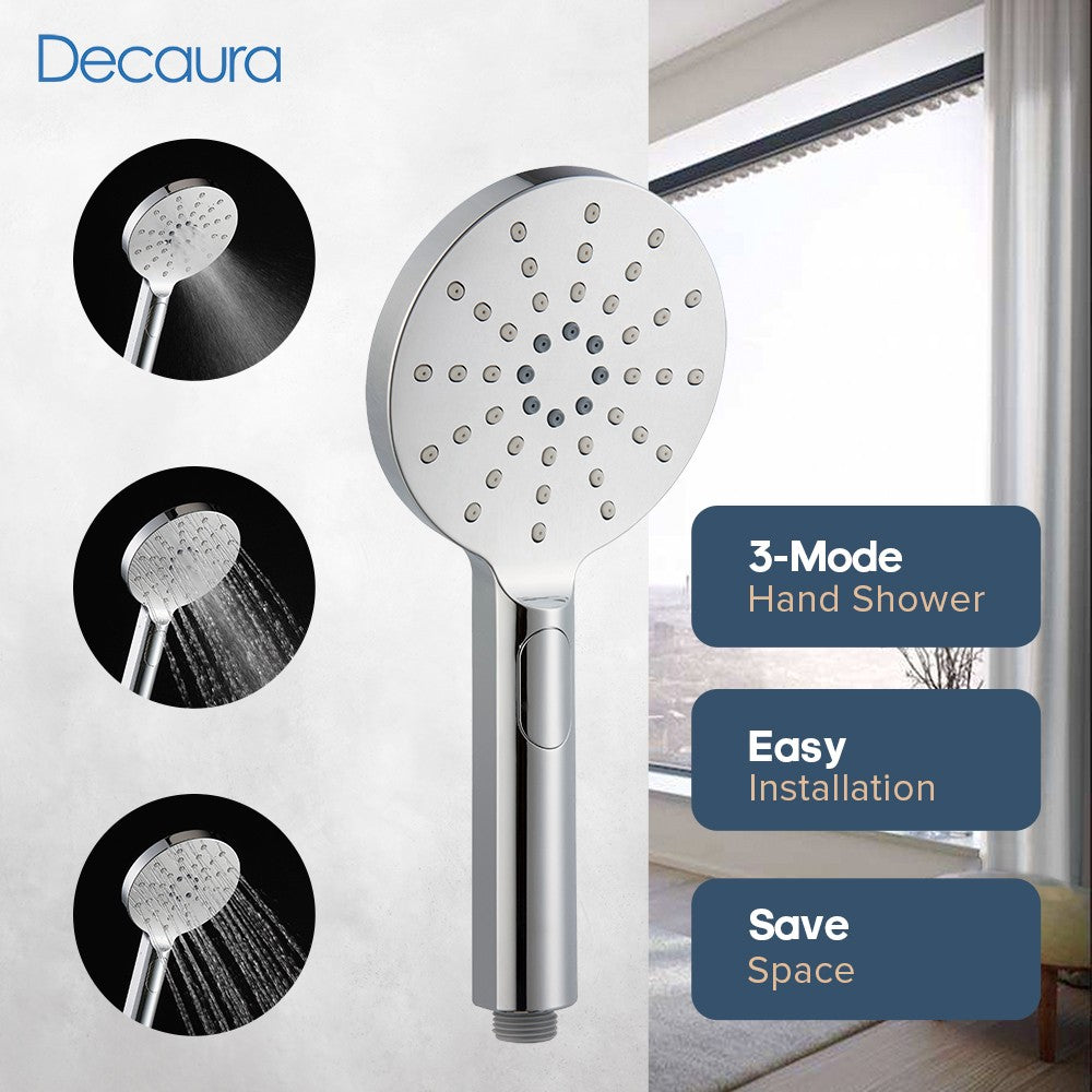 Decaura Round/Square Hand Held Shower Head 3/4/5-Mode Spray with Shower Hose
