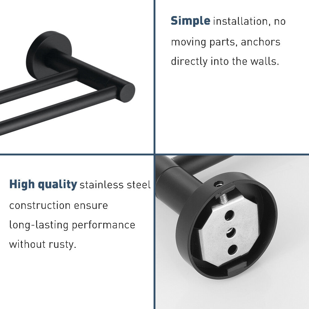Decaura towel rail racks toilet roll holder robe hooks bathroom Accessories set