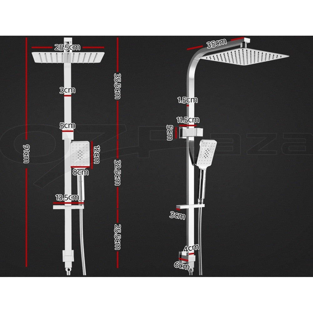 Cefito 10'' Rain Shower Head Set Square Handheld High Pressure Wall Chrome
