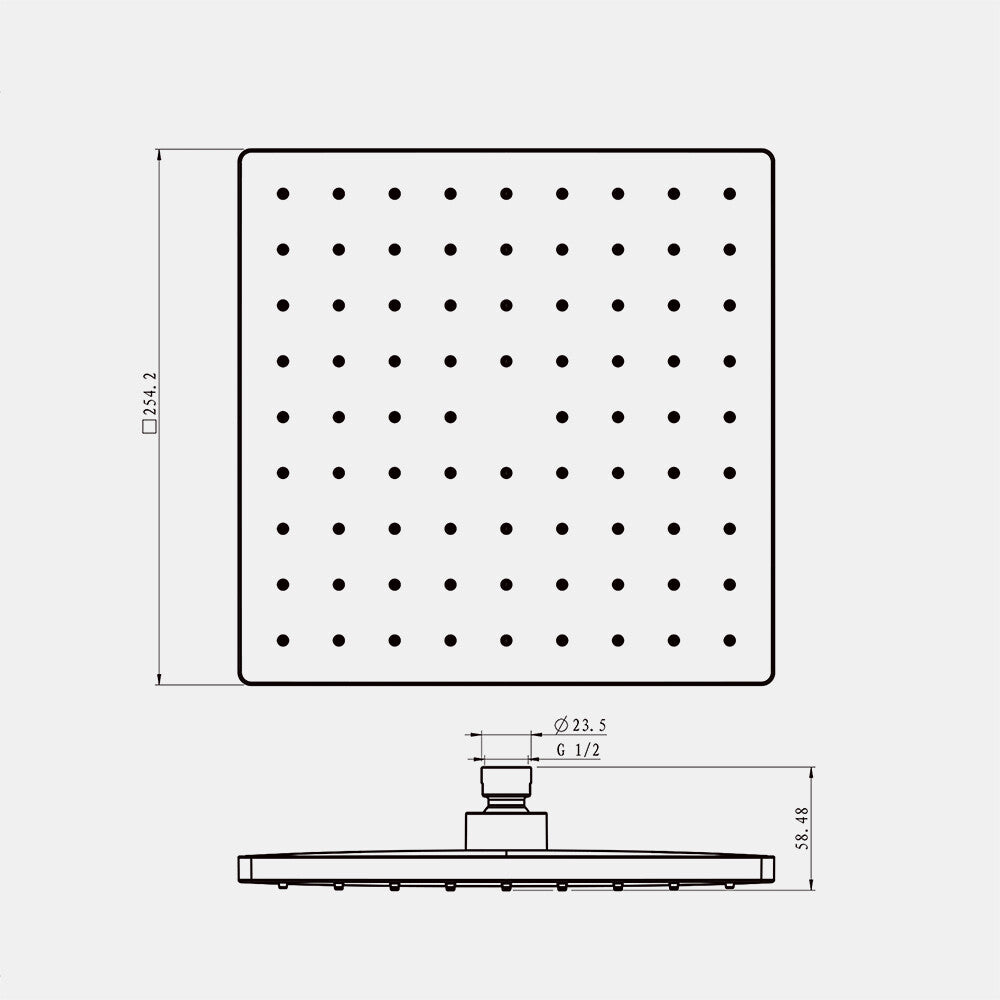 Decaura Rain Shower Head 8" 9" 10" 12" Round Square Chrome Black Gold Swivel