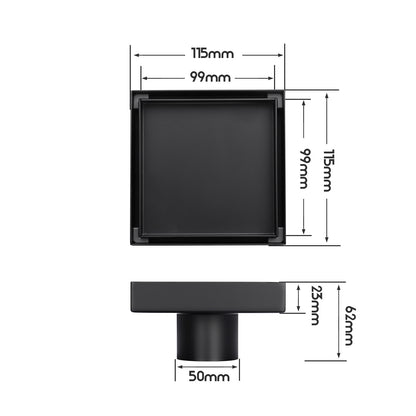 Tile Insert Square Shower Drain Grate 50mm/80mm Waste Outlet Brushed/Gold/Black