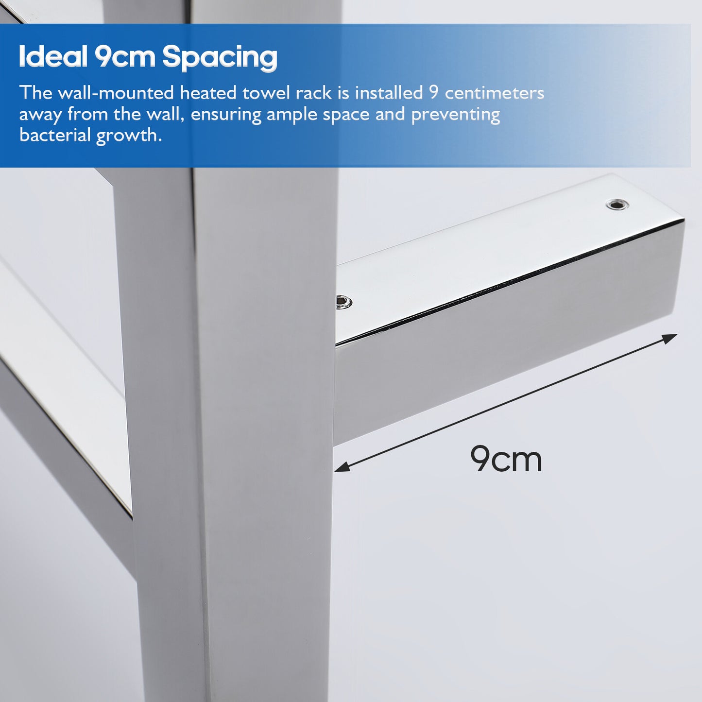 Decaura Wall Mounted Heated Towel Rail 7 Bars 304 Stainless Steel Round/Square