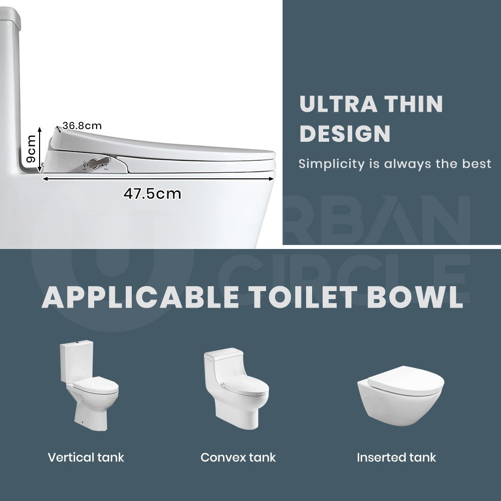 Simplus Non Electric Bidet Toilet Seat w Cover Bathroom Spray Water Wash