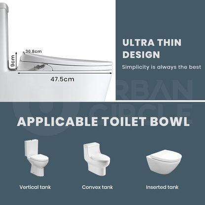 Simplus Non Electric Bidet Toilet Seat w Cover Bathroom Spray Water Wash