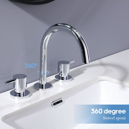 Decaura Basin Tap Set 1/4 Turn Swivel Spout Deck Mounted Gold/Black/Silver