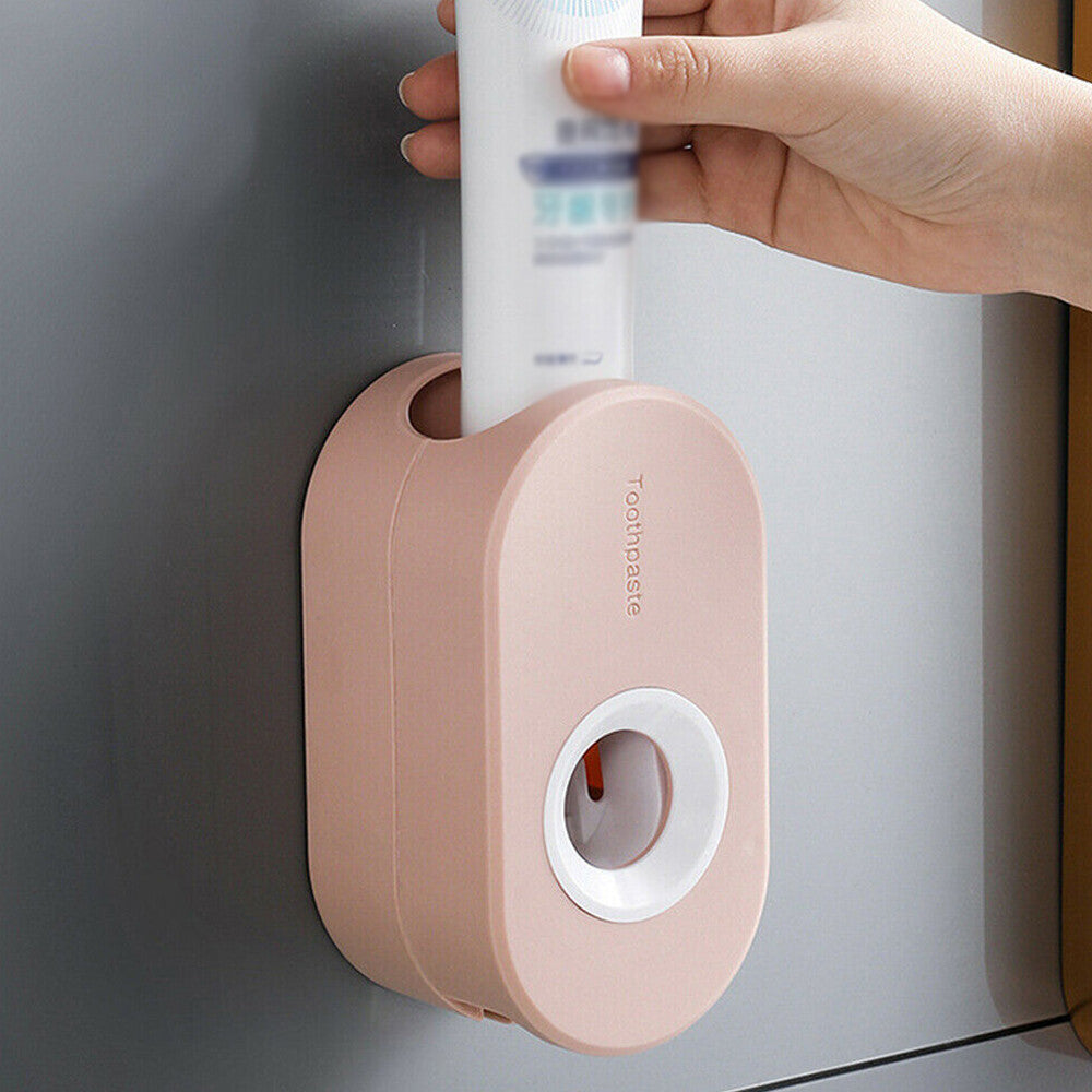Toothbrush Holder Automatic Toothpaste Dispenser Bathroom Wall-mounted Rack NEW
