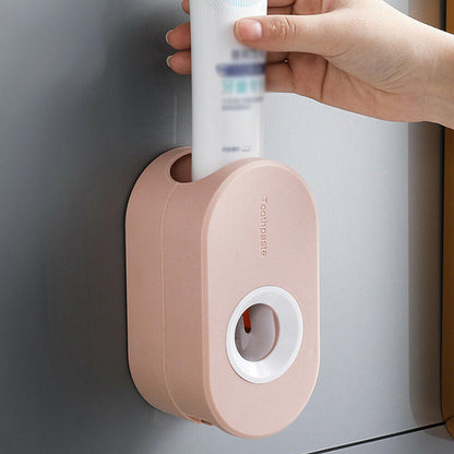 Toothbrush Holder Automatic Toothpaste Dispenser Bathroom Wall-mounted Rack NEW