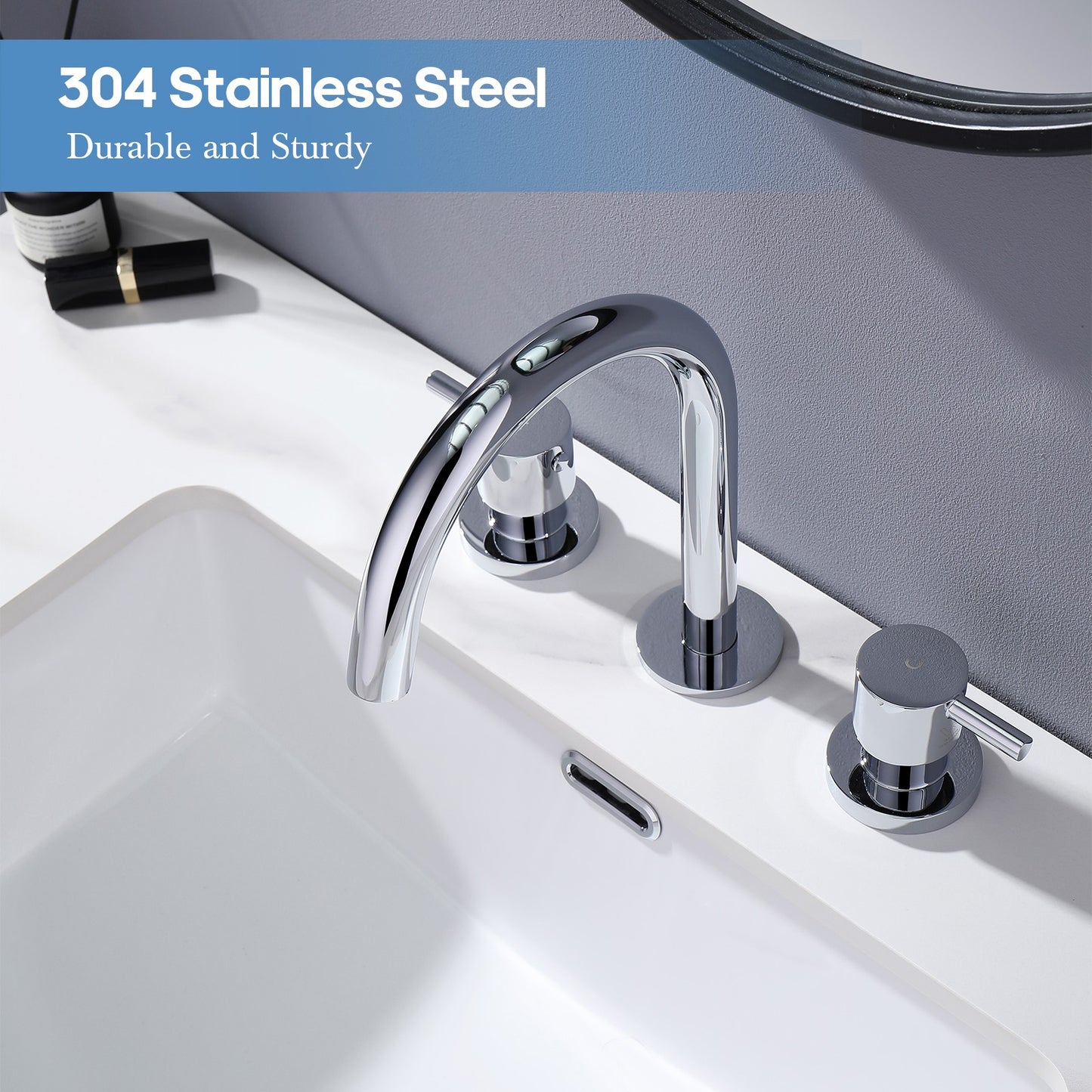 Decaura Basin Tap Set 1/4 Turn Swivel Spout Deck Mounted Gold/Black/Silver