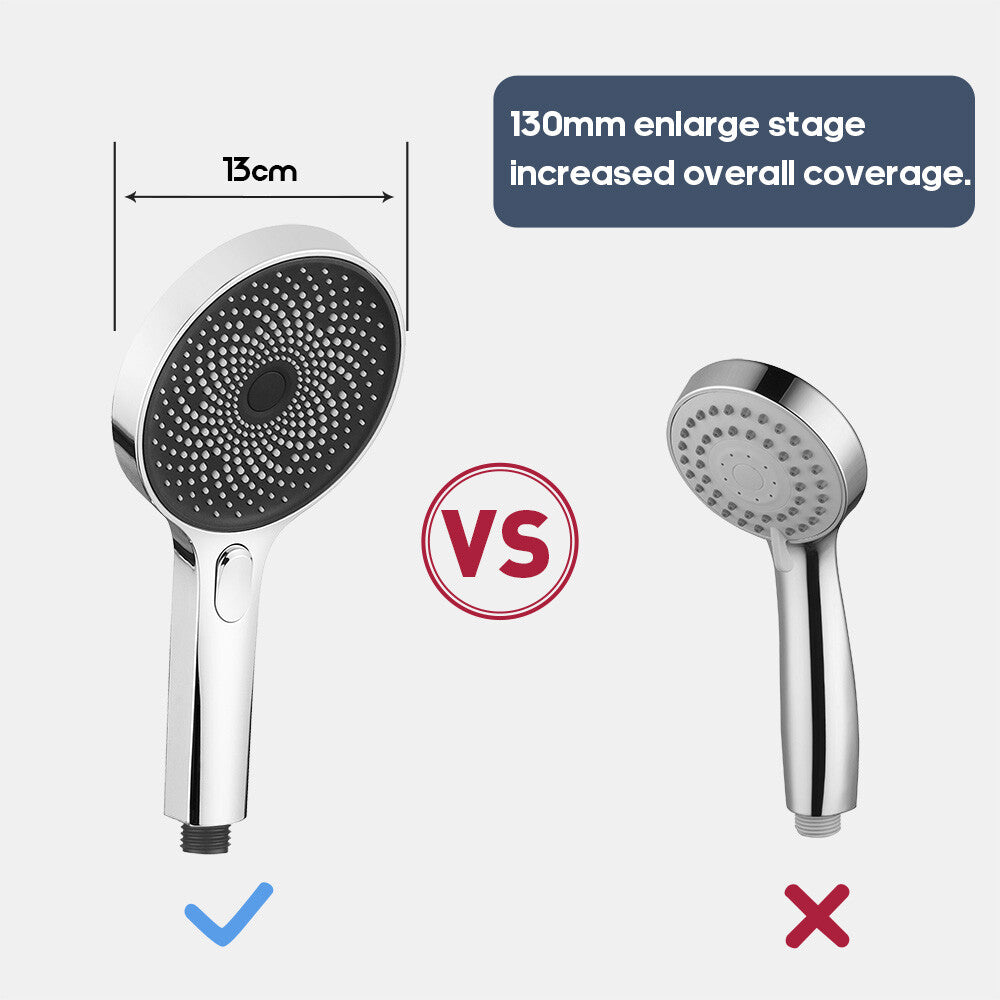 Decaura Hand Held Shower Head with 1.5M Flexible shower hose Chrome 3-Mode Spray