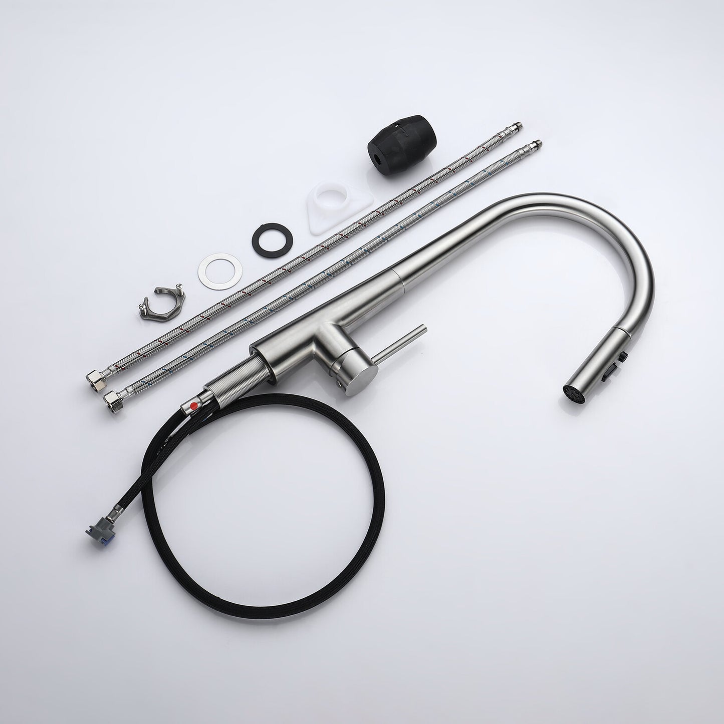 Decaura Kitchen Sink Mixer Tap Faucet Pull Out 3-Mode Metal Spray Head Stainless