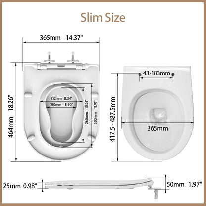 AQUATIZ Pink D-Shaped Family Toilet Seat with Built-in Potty Training Seat