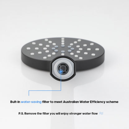 Decaura 3-Mode Hand Held Shower Head on sliding Rail Bar Matte Black Bathroom
