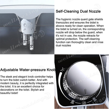 Hygiene Toilet Bidet Water Wash Clean Unisex Seat Attachment Sprayer Dual Nozzle
