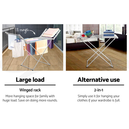 Devanti Electric Heated Towel Clothes Airer Rack Dryer Warmer Stand Rail