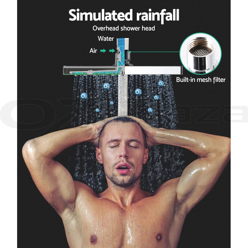 Cefito 8'' Rain Shower Head Taps Square Handheld High Pressure Wall Chrome