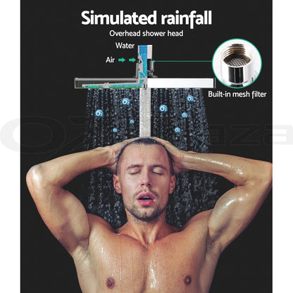 Cefito 8'' Rain Shower Head Taps Square Handheld High Pressure Wall Chrome