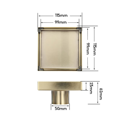 Decaura Shower Grate Drain Bathroom Floor Drain Brushed Gold Tile Insert 304SUS