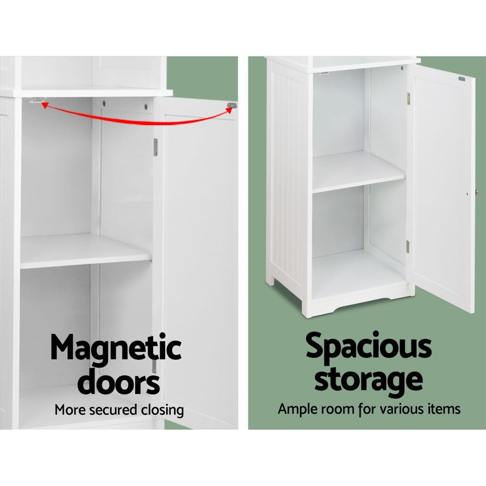 Artiss Bathroom Cabinet Storage 160cm White Tallboy Toilet Laundry Cupboard