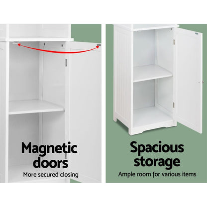 Artiss Bathroom Cabinet Storage 160cm White Tallboy Toilet Laundry Cupboard