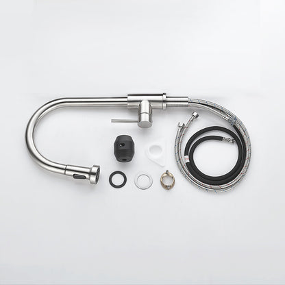 Decaura Kitchen Mixer Tap pull out Brushed Nickel 360° Swivel 2-Mode Spray