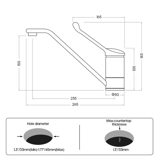 Decaura Kitchen Sink Laundry Mixer Tap Chrome Swivel Spout Stainless Steel