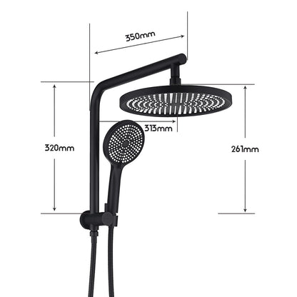 Decaura 9" or 10" Shower Head Set Gooseneck Chrome Black Golden Wall Shower Taps