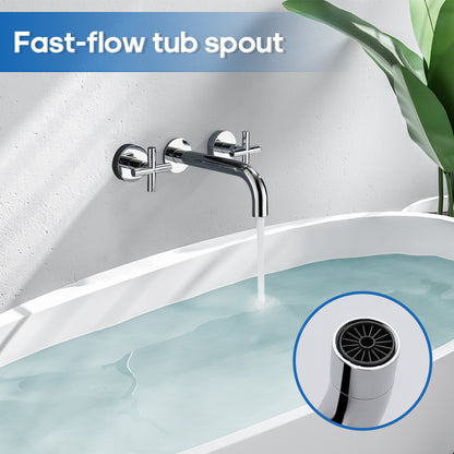 Decaura Basin Spout and Shower Taps Set Wall Mount 1/4 Turn Mixer Cold Hot WELS