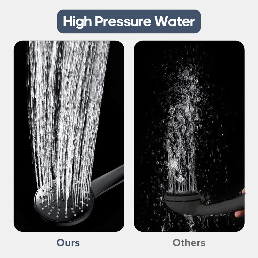 Decaura 5-Mode Hand Held Shower Head High Pressure with 1.5m Shower Hose Black