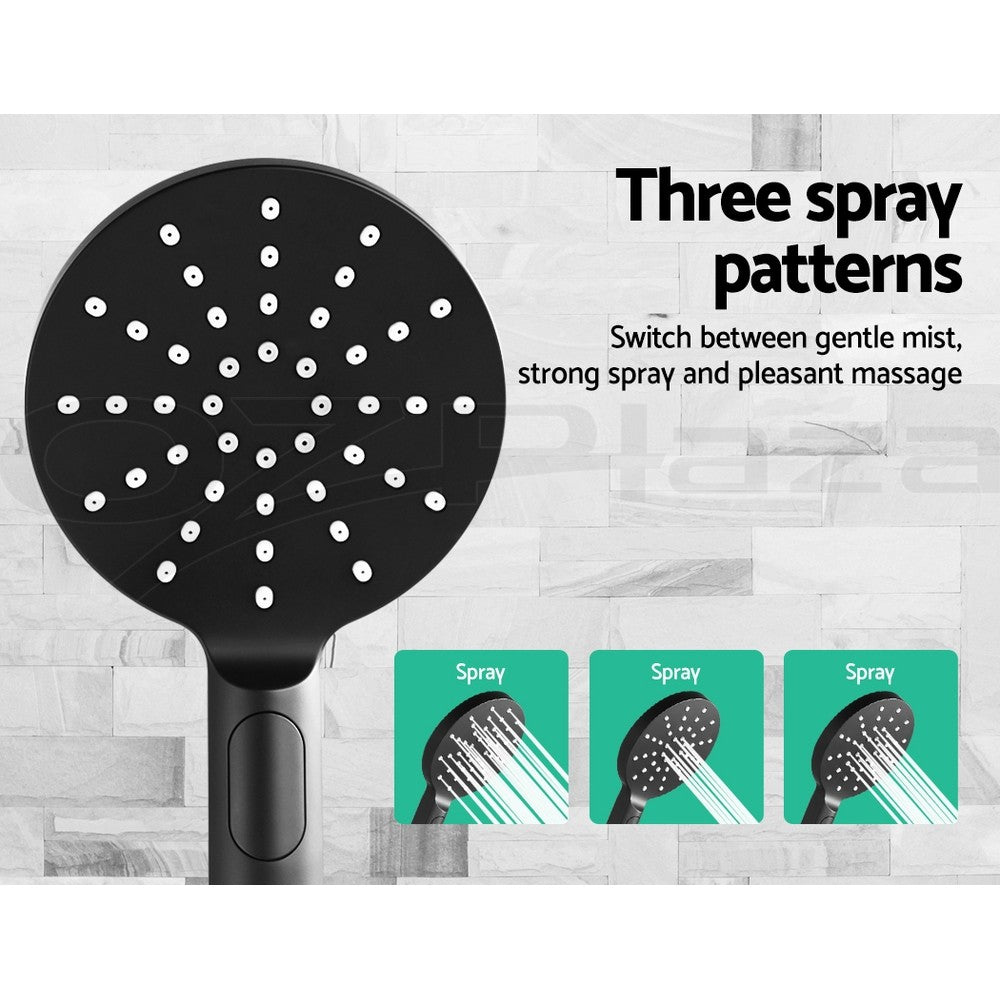 Cefito 9'' Rain Shower Head Set Round Handheld High Pressure Wall Black