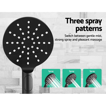 Cefito 9'' Rain Shower Head Set Round Handheld High Pressure Wall Black
