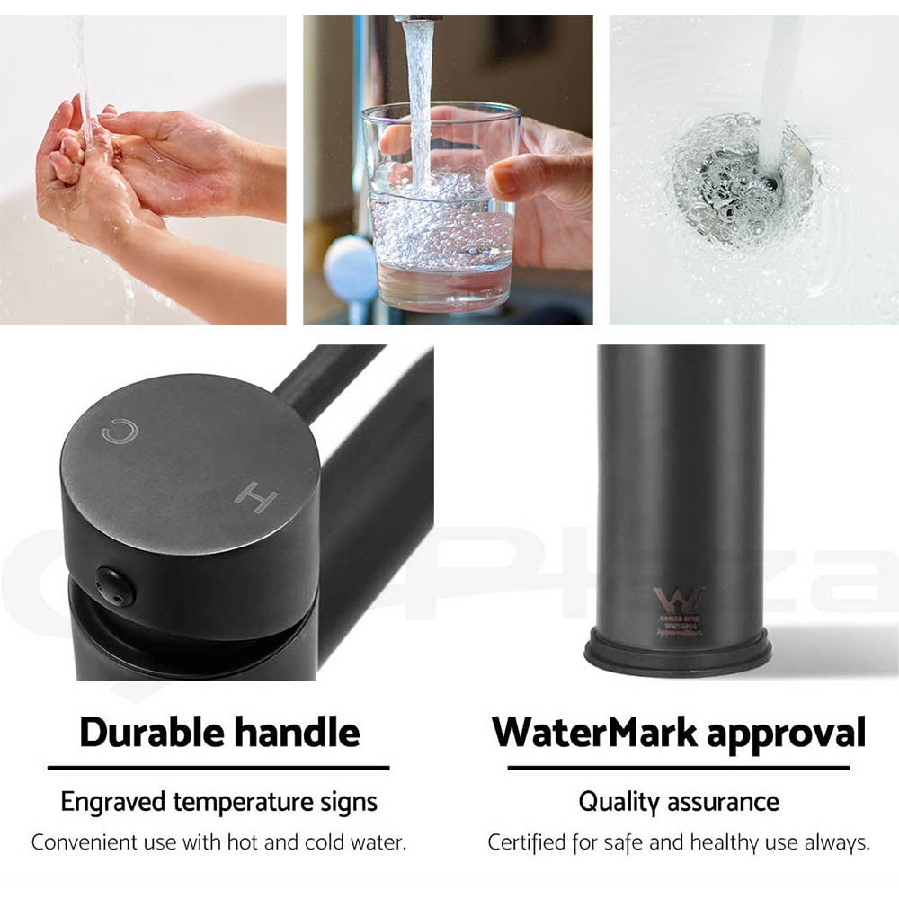 Cefito Bathroom Taps Basin Mixer Tap Faucet Sink Laundry Brass Swivel Black