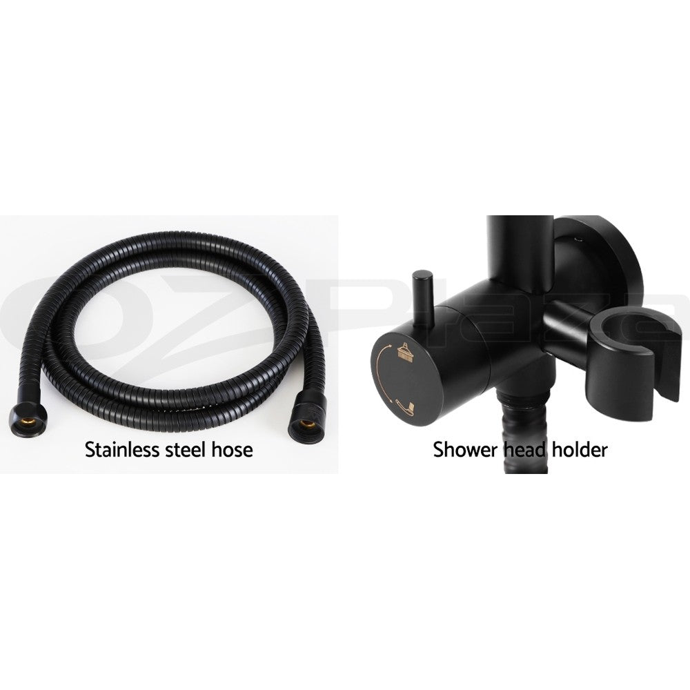 Cefito 9'' Rain Shower Head Set Round Handheld High Pressure Wall Black