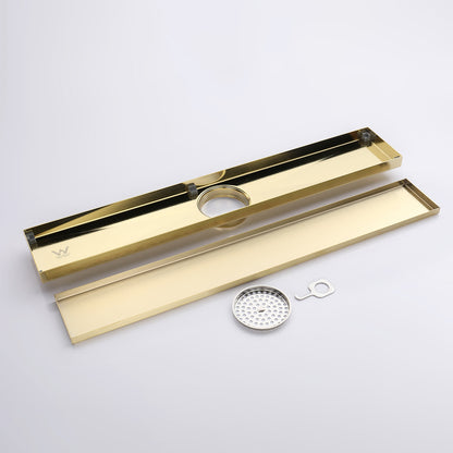Decaura Shower Grate Drain Bathroom Floor Drain Brushed Gold Tile Insert 304SUS