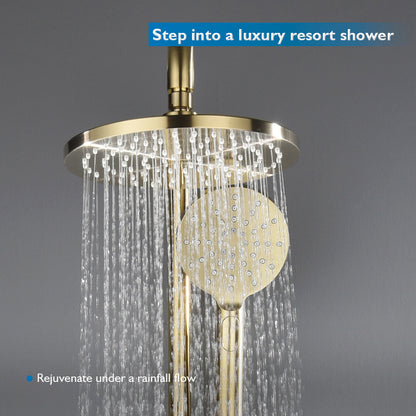 Decaura 9" or 10" Shower Head Set Gooseneck Chrome Black Golden Wall Shower Taps