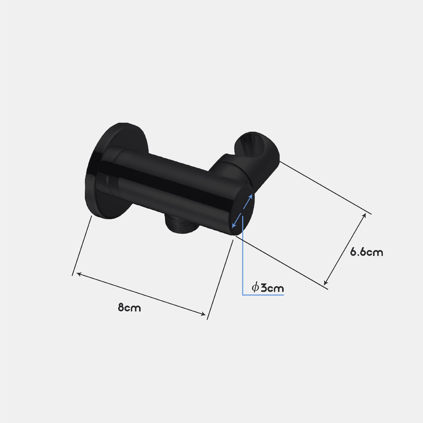 Decaura Hand Held Shower Head Set Black 3-Mode+Elbow+1.5m Hose+Shower Holder