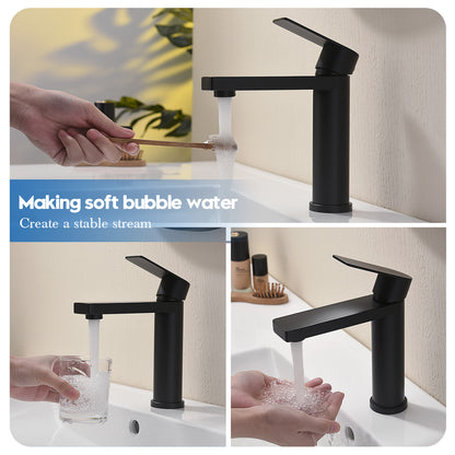 Decaura Basin Mixer Tap Bathroom Taps Vanity Faucet Matte Black Stainless Steel