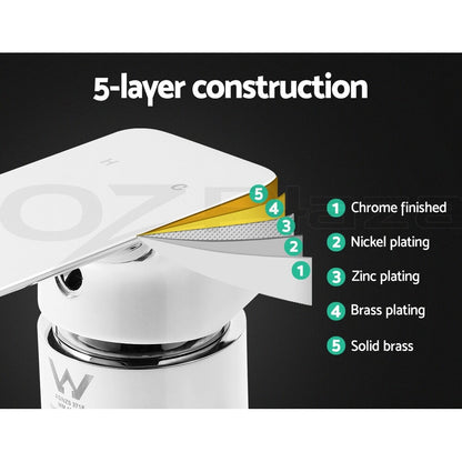Cefito 8'' Rain Shower Head Mixer Square High Pressure Wall Arm Chrome