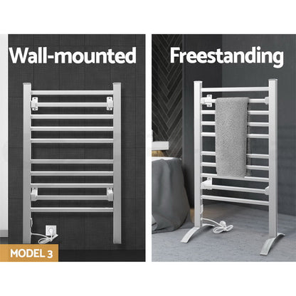 Devanti Heated Towel Rail Rack Bathroom Electric Rails Warmer Clothes 3 Models