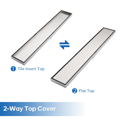 Decaura Shower Grate Drain 900mm Floor Waste Stainless Steel 80mm Outlet Brushed
