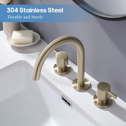 Decaura Basin Tap Set 1/4 Turn Swivel Spout Deck Mounted Gold/Black/Silver