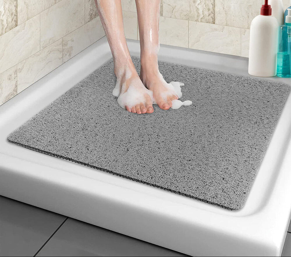Loofah Bathroom Shower Mat Non Slip Anti Mould PVC Bath Mat Quick Drying 60cm