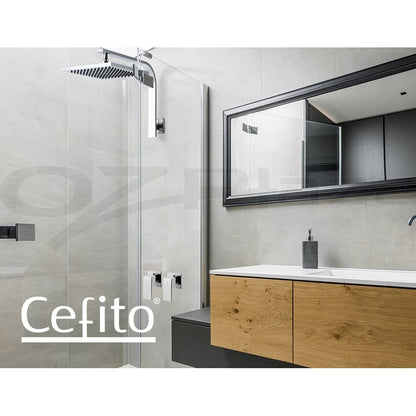 Cefito 8'' Rain Shower Head Taps Square High Pressure Wall Arm Chrome