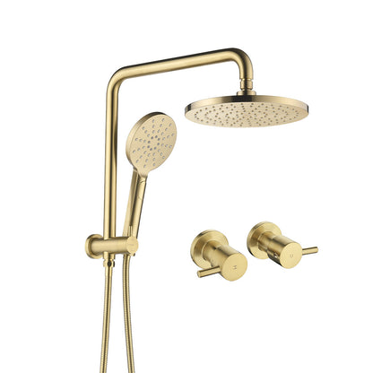 Decaura 9" or 10" Shower Head Set Gooseneck Chrome Black Golden Wall Shower Taps
