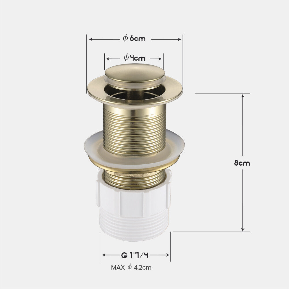 Decaura Brushed Gold Tall Bathroom Basin Tap and Pop Up Waste without Overflow