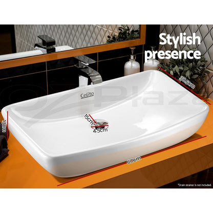 Cefito Ceramic Bathroom Basin Vanity Sink Above Counter Hand Wash Bowl White