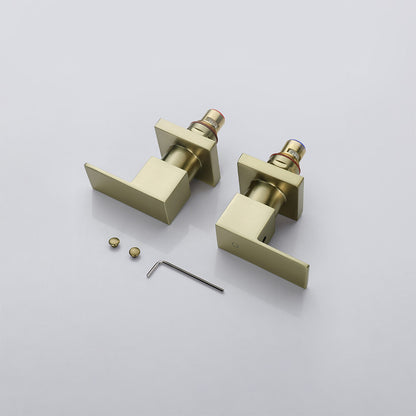 Decaura Watermark Square Shower Taps Brushed Gold 1/4 Turn Wall Top Assemblies