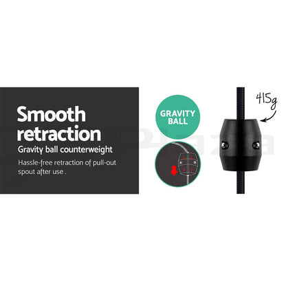 Cefito Kitchen Mixer Tap Pull Out 2 Mode Sink Faucet Basin Laundry Black