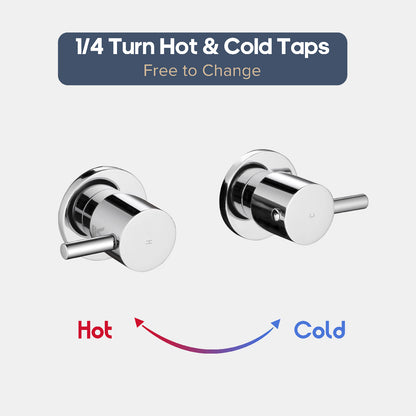 Decaura Bath Spout Laundry Round Chrome Wall Water Spouts Tapware Mixer Taps Set